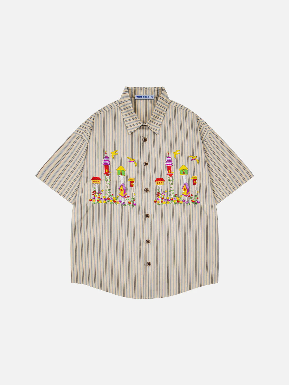 Aelfric Eden Birdhouse Embroidery Short Sleeve Shirt - Image 6