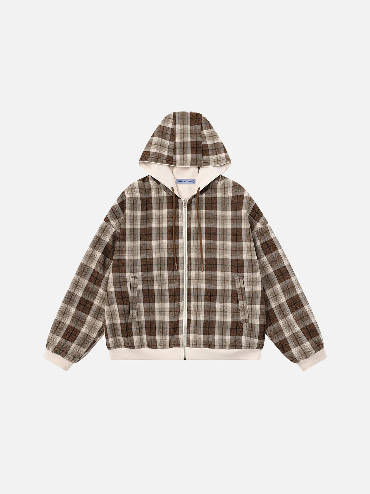 Aelfric Eden Boxy Reversible Plaid Zip Up Hoodie - Image 5