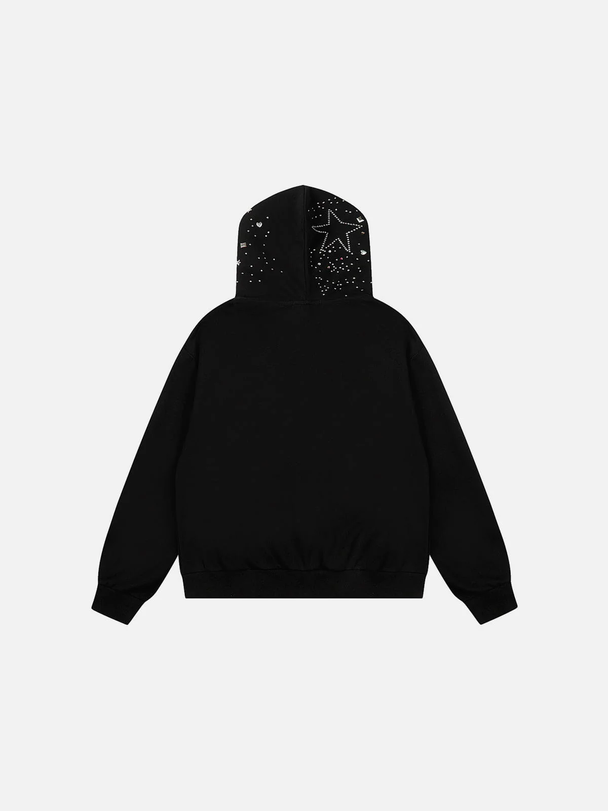 Aelfric Eden Boxy Rhinestone Star Zip Up Hoodie - Image 2