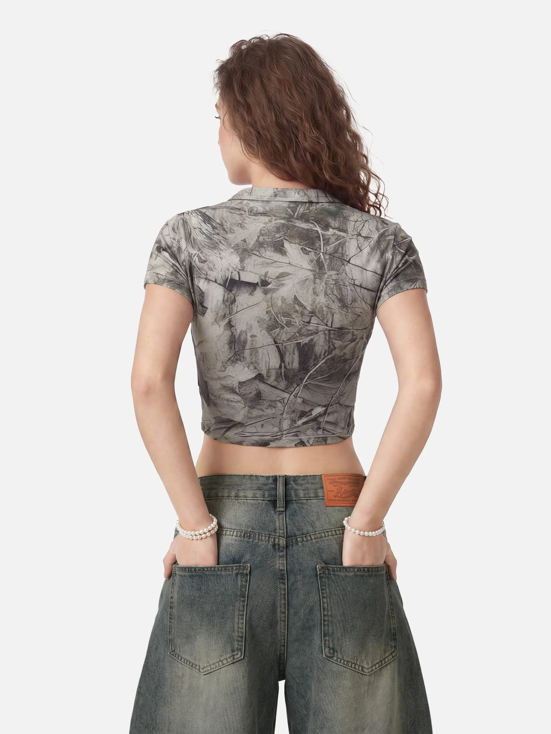 Aelfric Eden CAMO Forest Cropped Baby Tee - Image 3