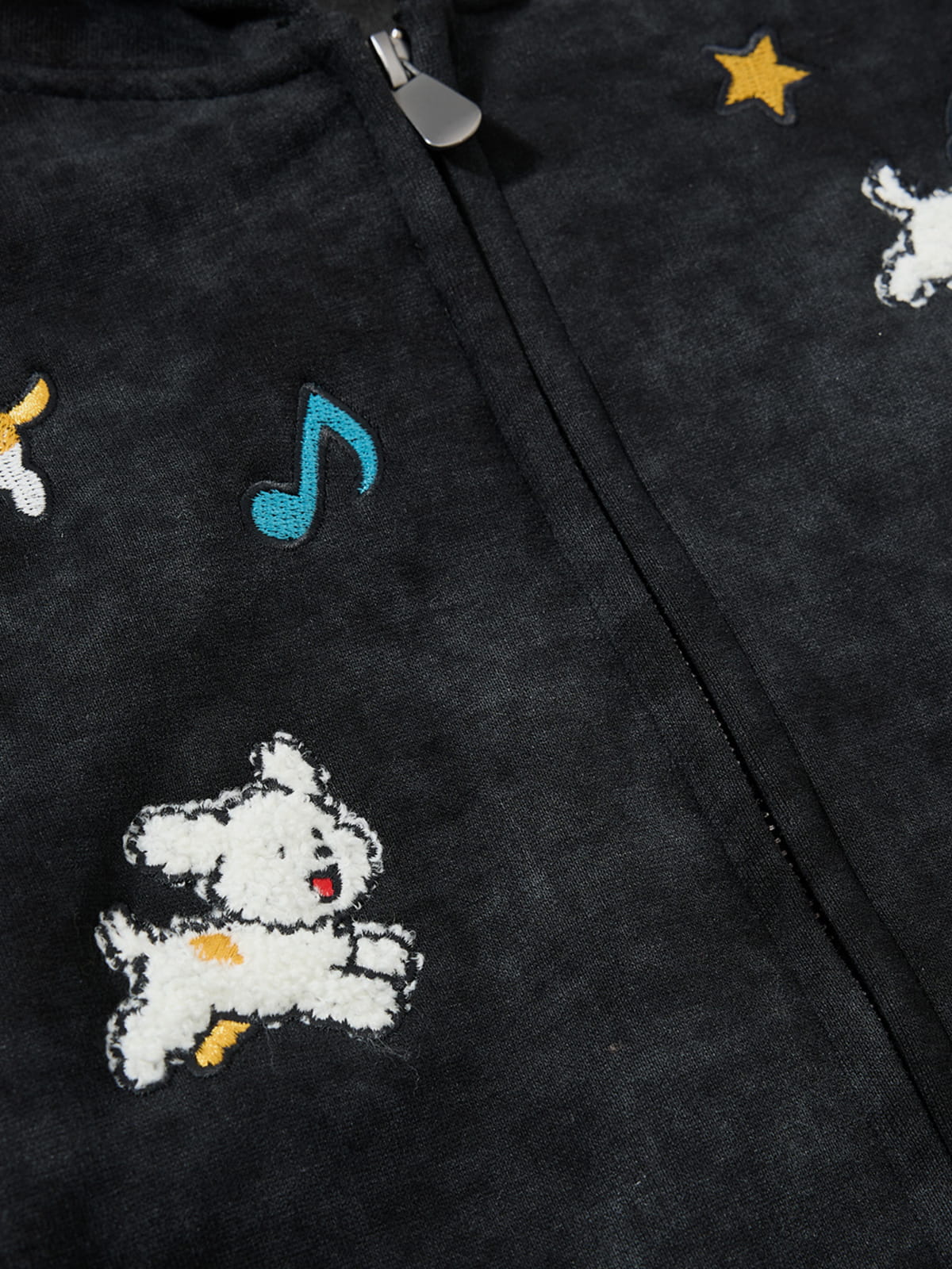 Aelfric Eden Cartoon Embroidered Zip Up Hoodie - Image 5