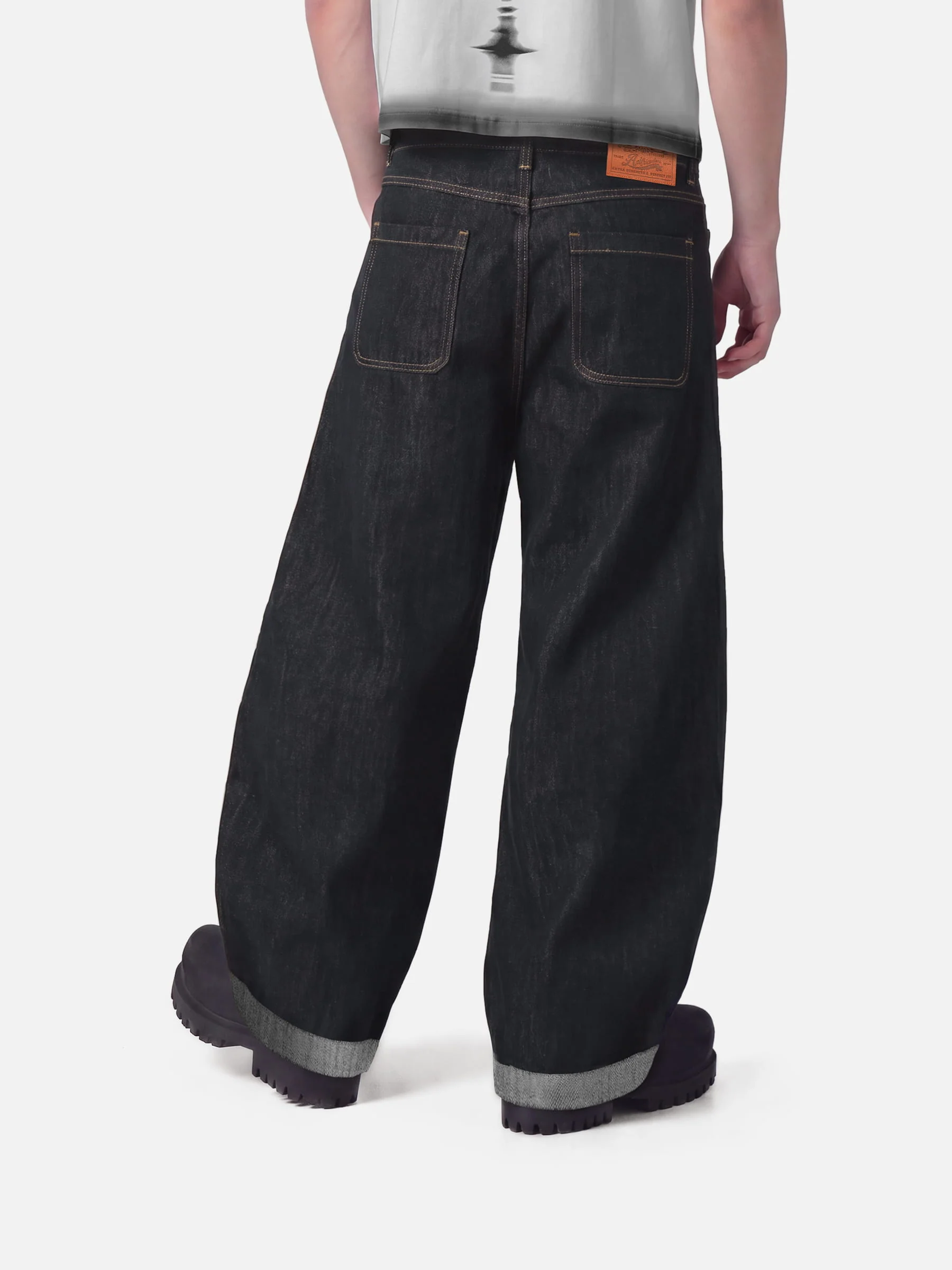 Aelfric Eden Contrast Turn-Up Baggy Jeans - Image 5