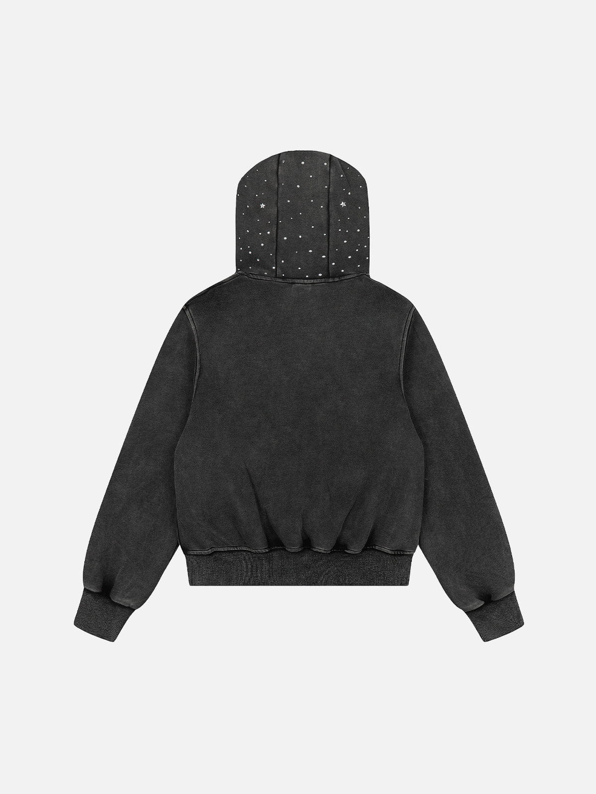 [Pre-Order] Aelfric Eden Cropped Rhinestone Star Zip Up Hoodie - Image 2