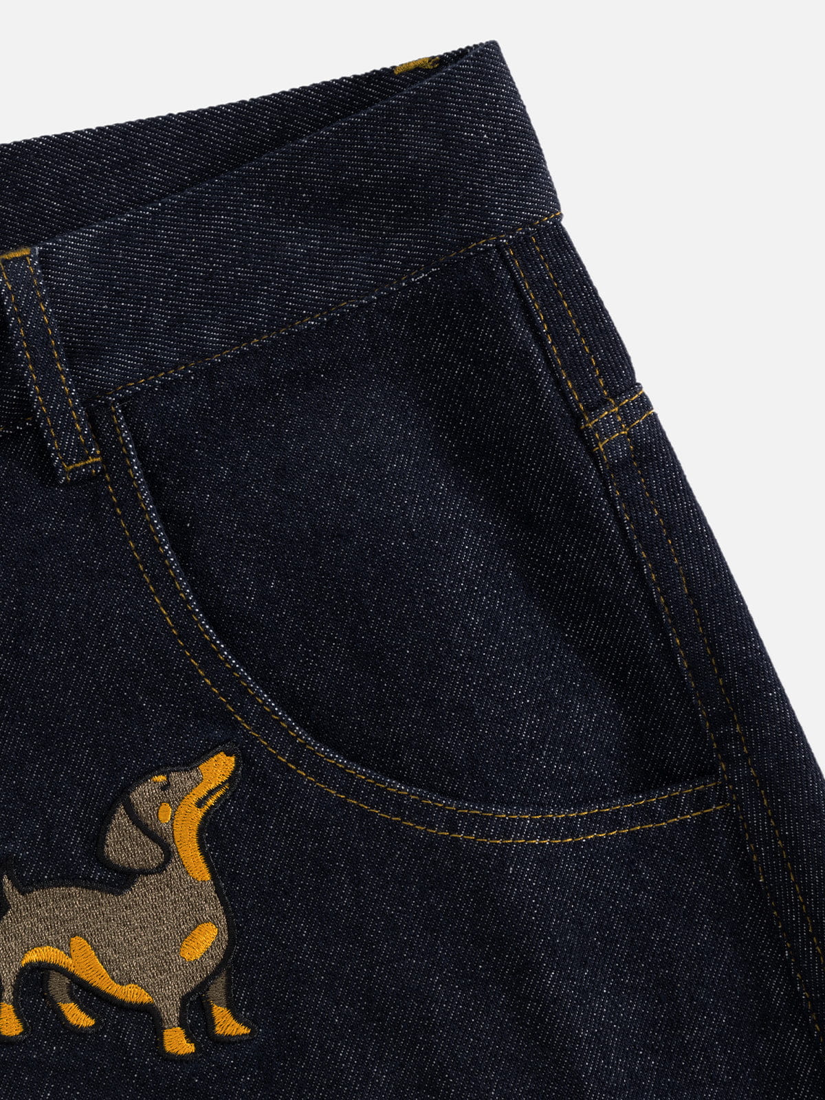 Aelfric Eden Dachshund Embroidered Baggy Jeans - Image 8