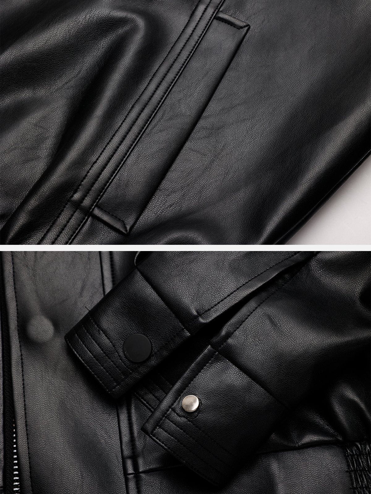 Aelfric Eden Faux Leather Zip Up Jacket - Image 6