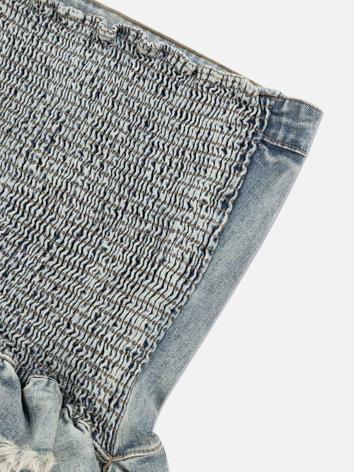 Aelfric Eden Fringe Hem Denim Bandeau Tube Top - Image 4