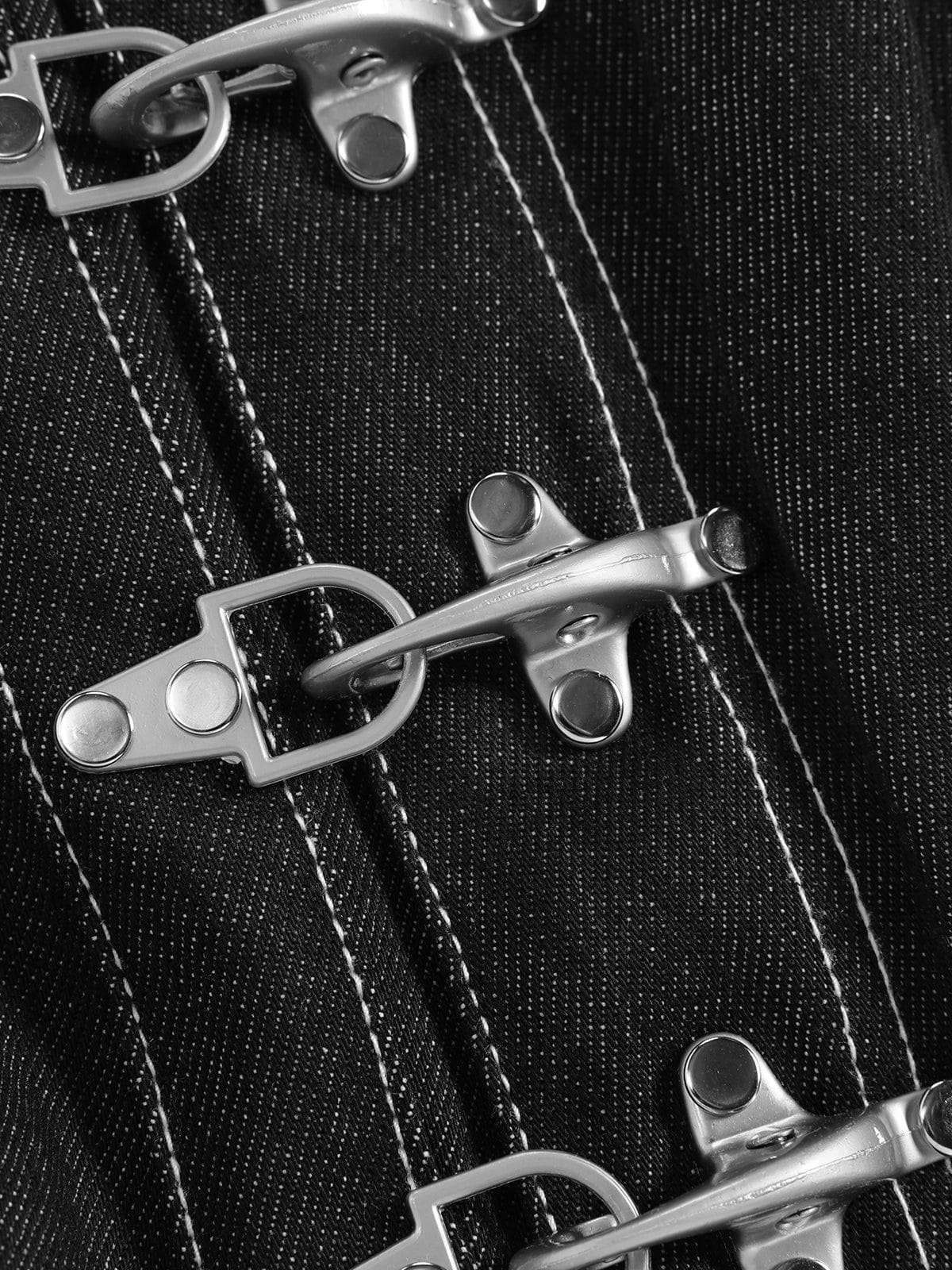 Aelfric Eden Metal Button Raw Baggy Barrel Jeans - Image 8