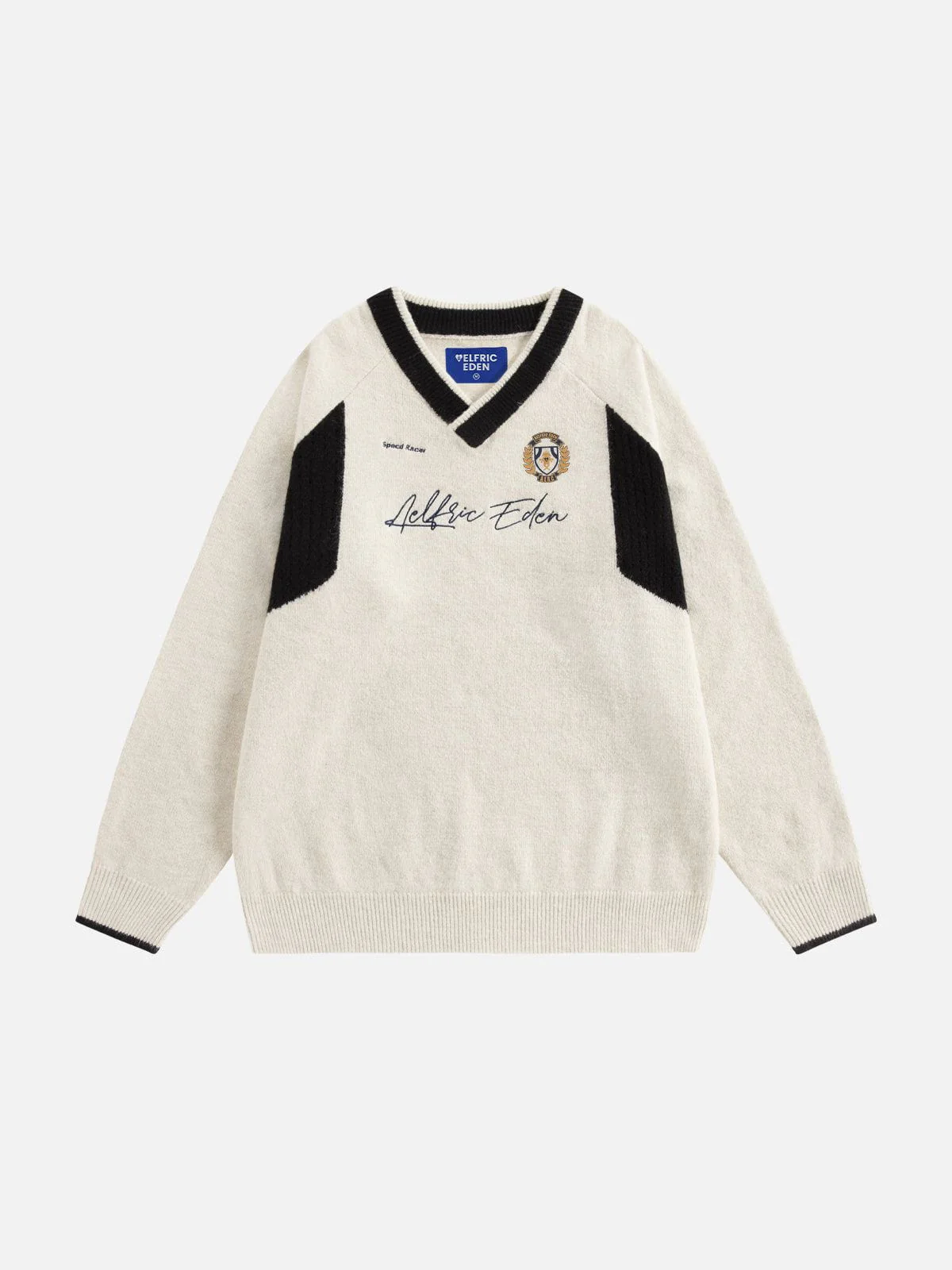Aelfric Eden Patchwork V-Neck Sweater