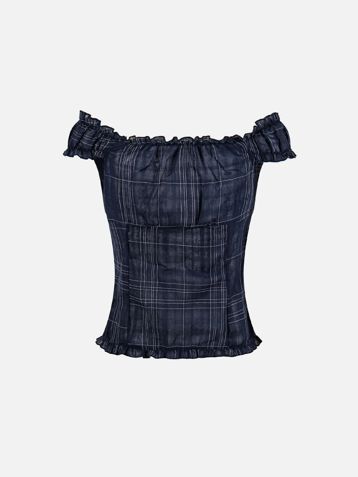 Aelfric Eden Plaid Off-The-Shoulder Tube Top - Image 2