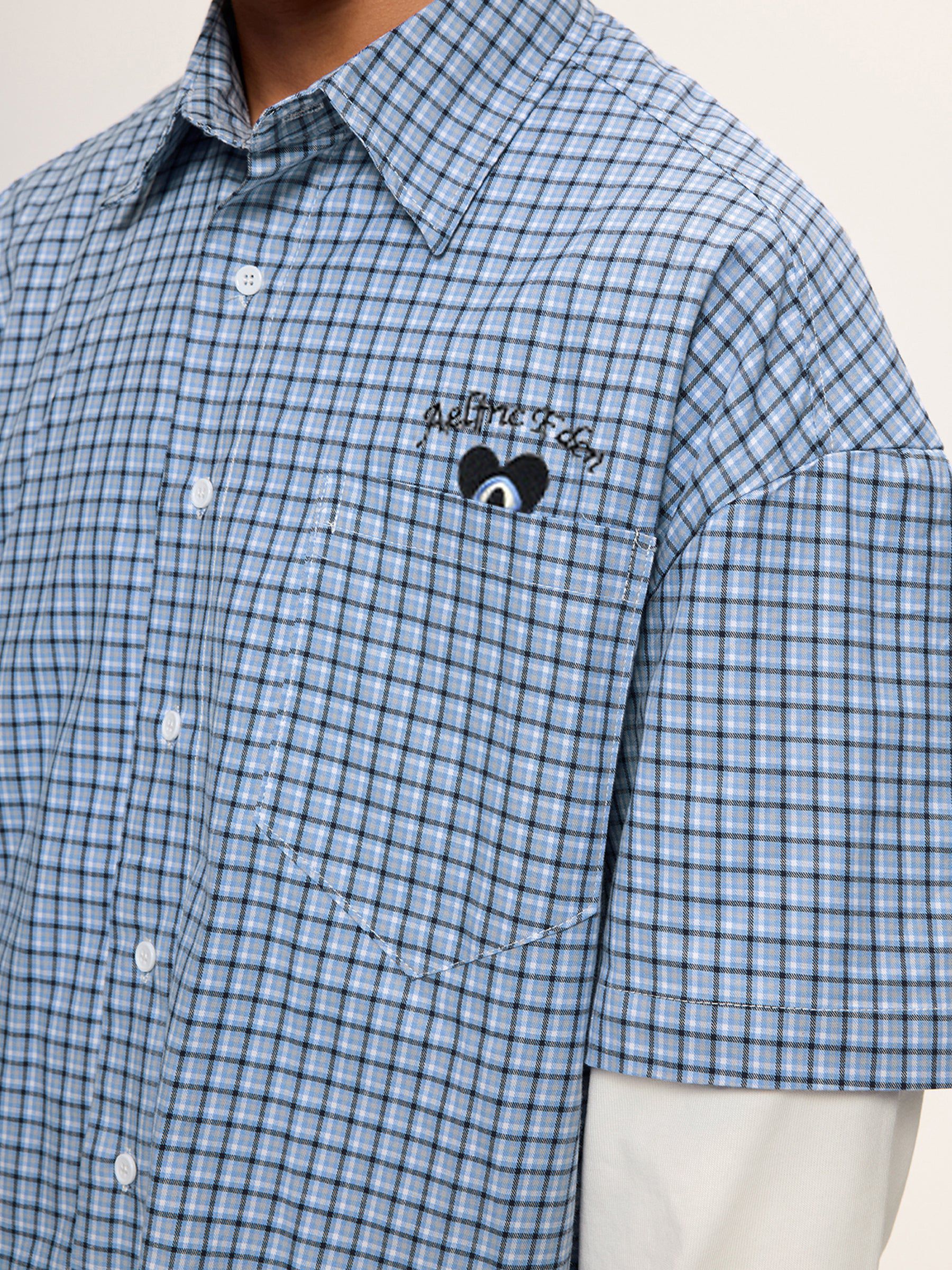 Aelfric Eden Plaid Layered Long Sleeve Shirt - Image 6