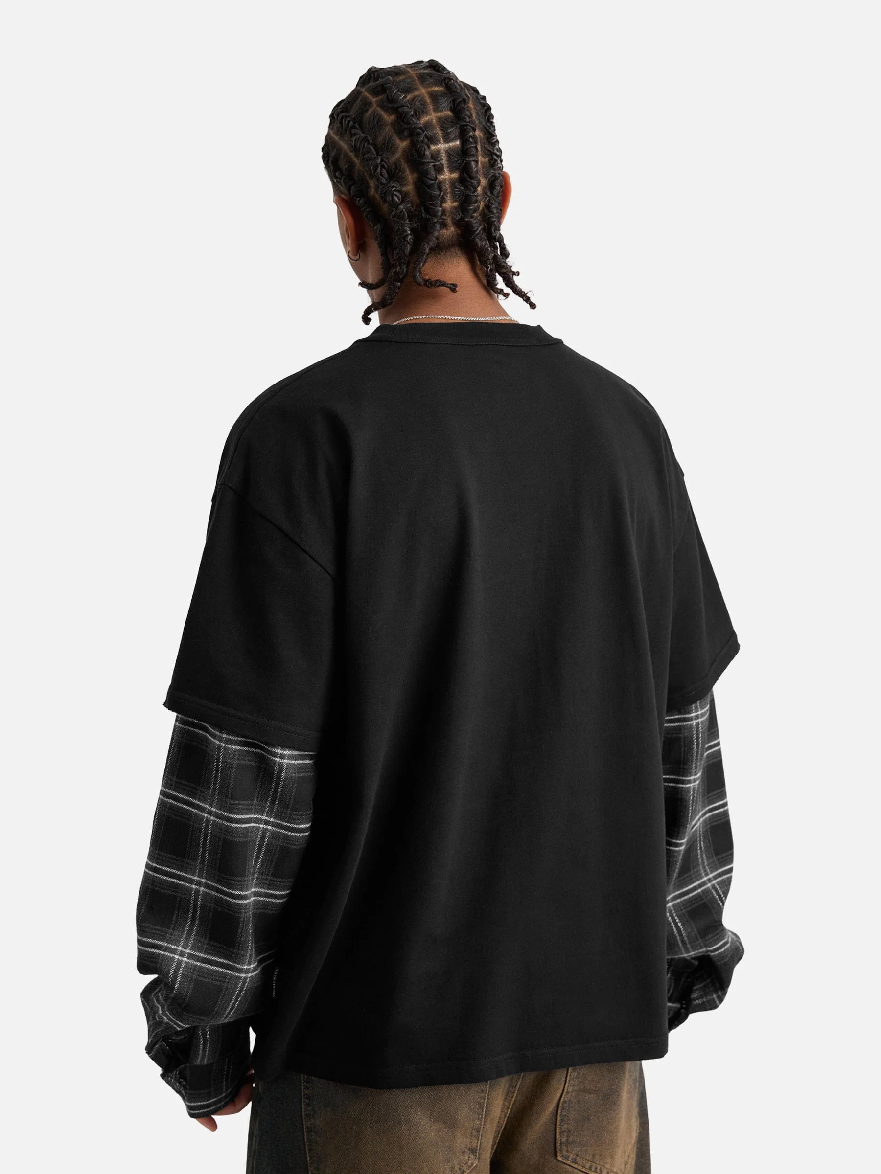 Aelfric Eden Plaid Layered Long Sleeve Tee - Image 4