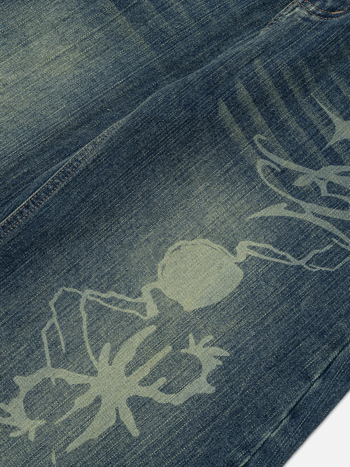 Aelfric Eden Print Washed Baggy Barrel Jeans - Image 5