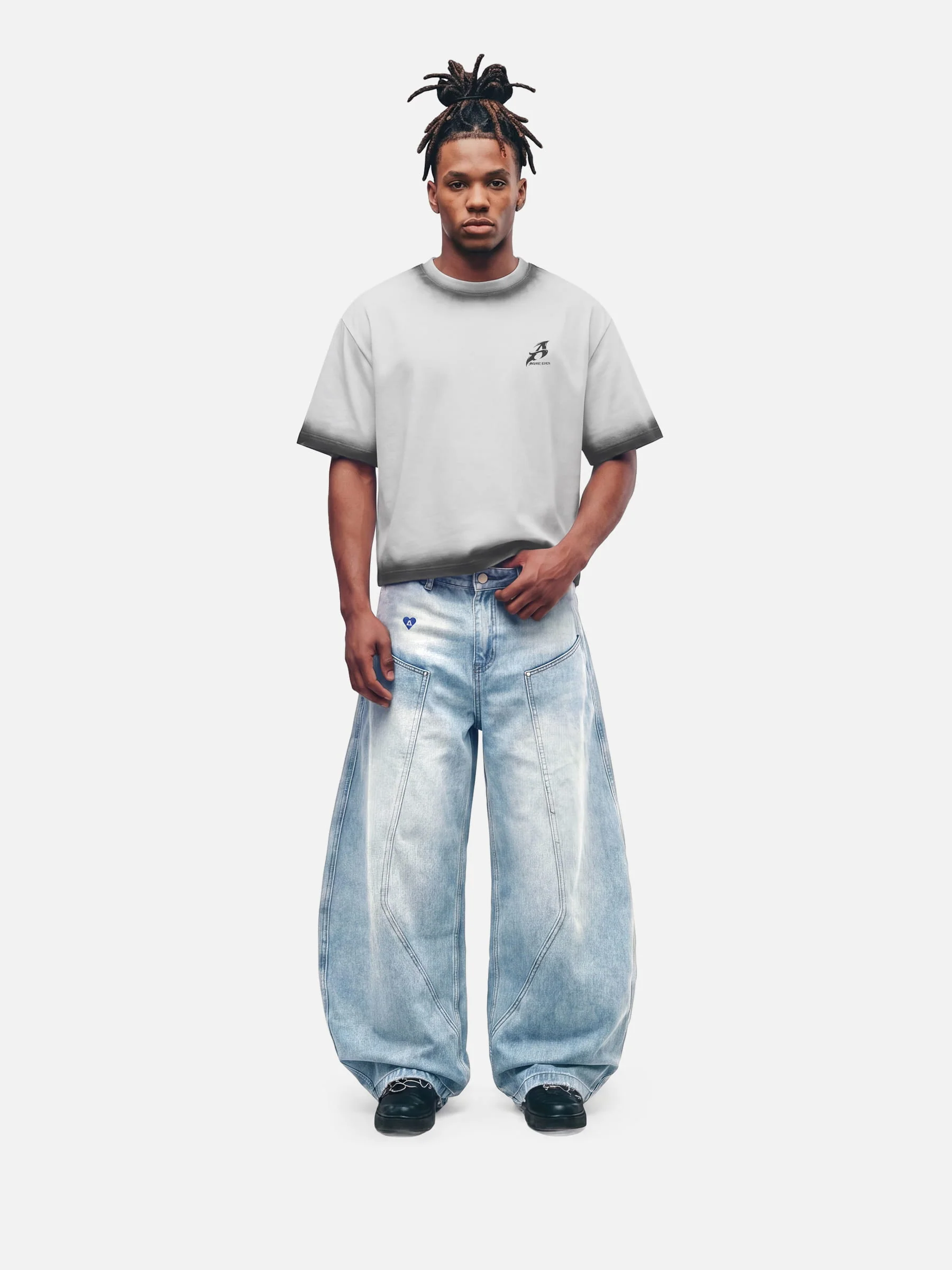 Aelfric Eden Seam Panel Baggy Barrel Jeans - Image 3