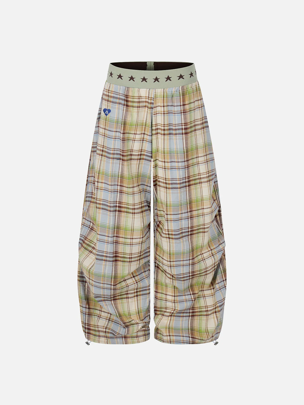 Aelfric Eden Star Waist Plaid Baggy Barrel Pants - Image 4