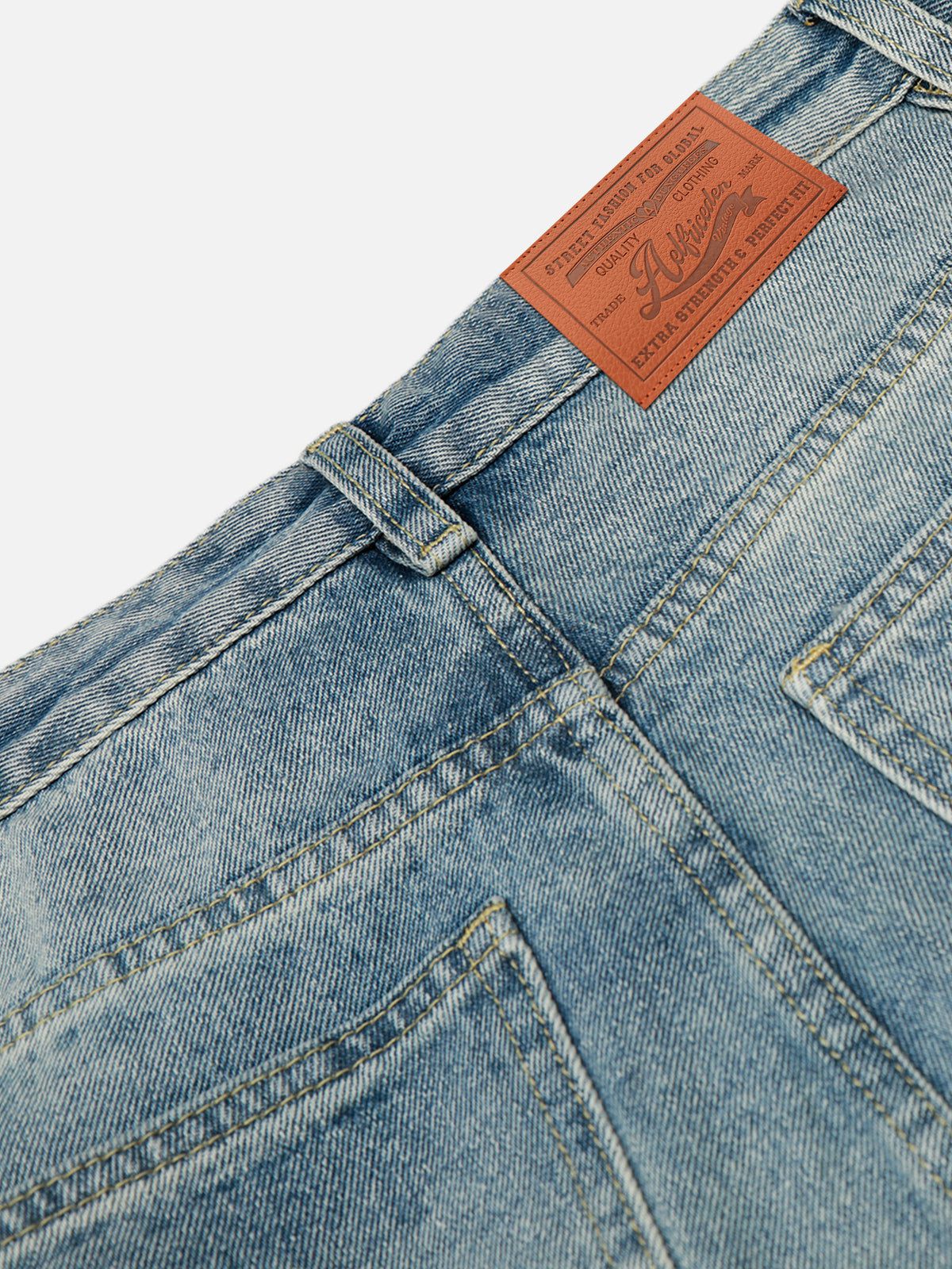 Aelfric Eden Stripe Whiskering Baggy Barrel Jeans - Image 9