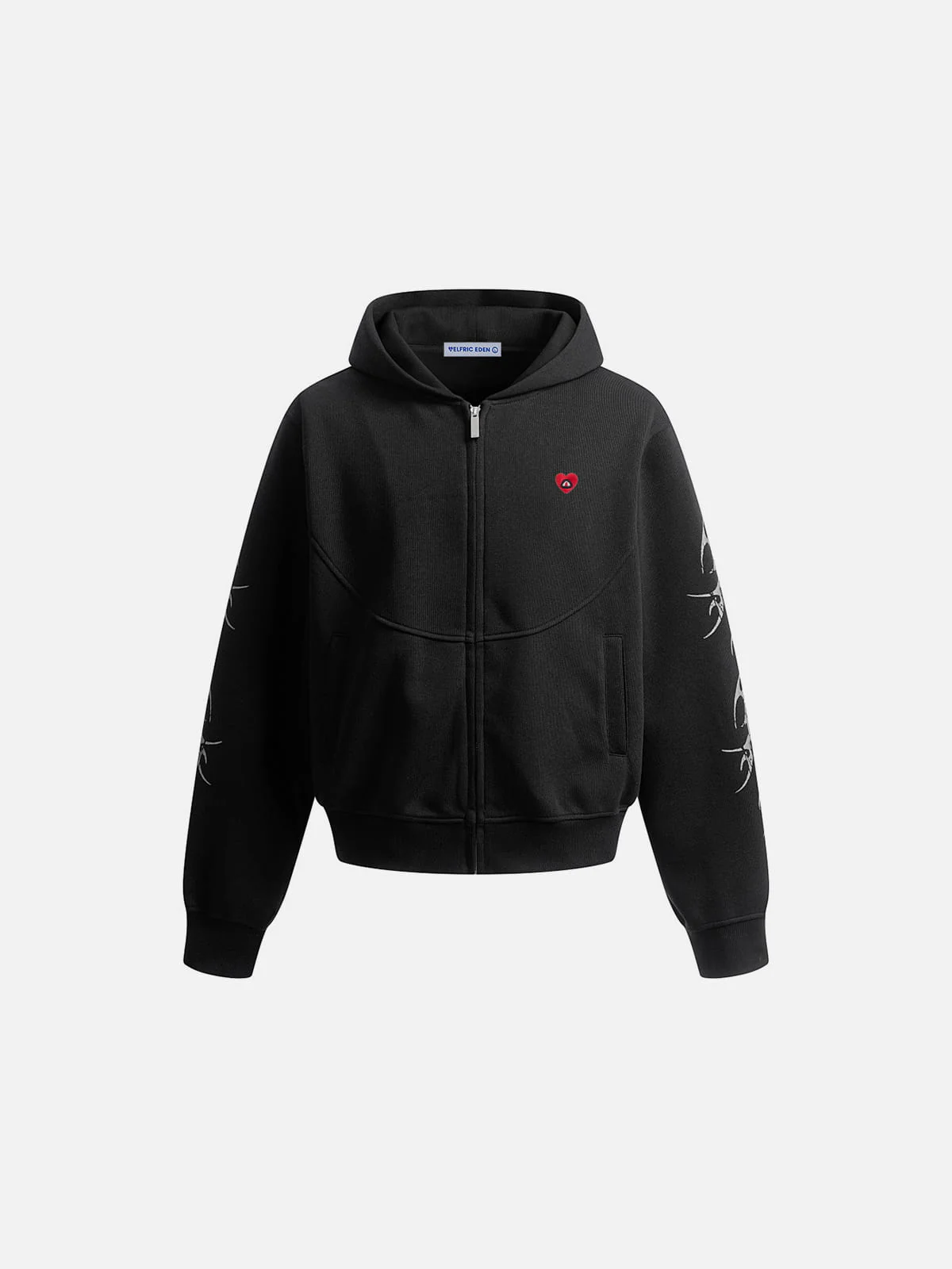 Aelfric Eden Thorn Print Zip Up Hoodie - Image 2