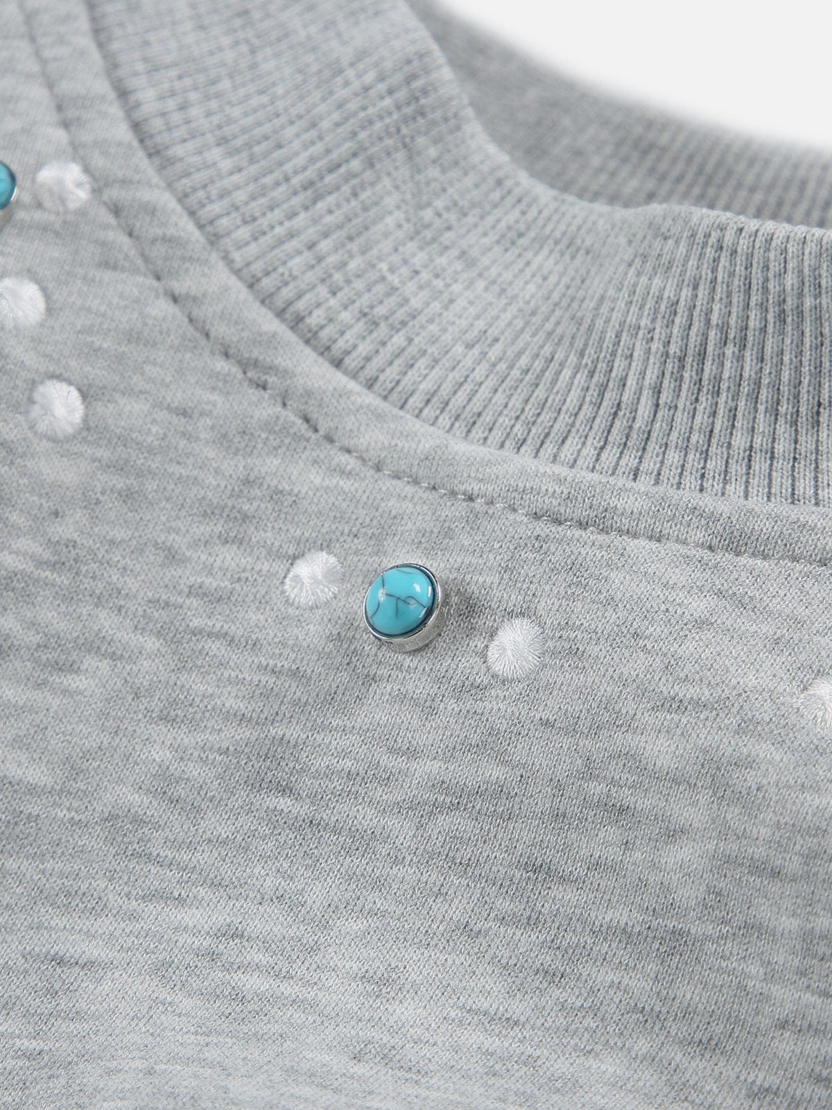 Aelfric Eden Turquoise Stud Collar Sweatshirt - Image 4