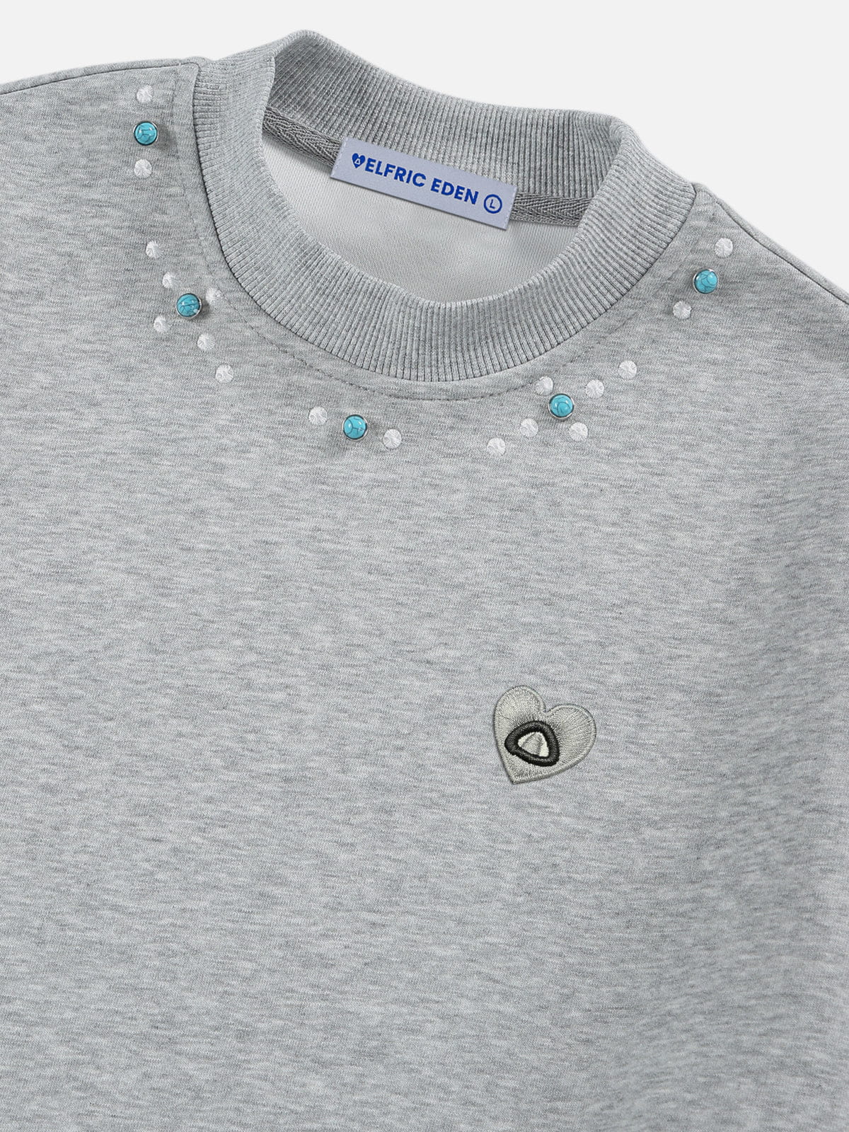 Aelfric Eden Turquoise Stud Collar Sweatshirt - Image 5