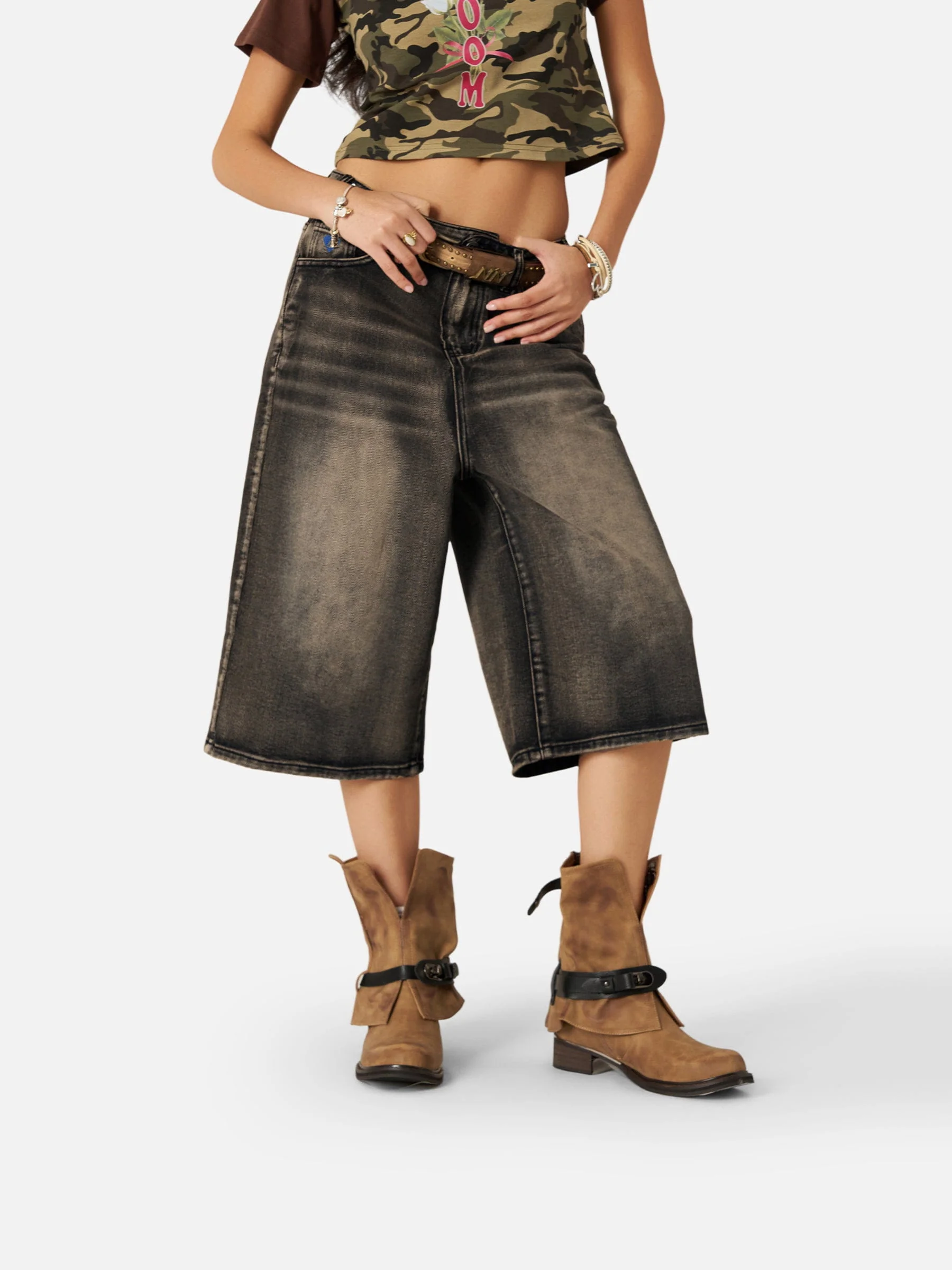 Aelfric Eden Vintage Washed Longline Jorts - Image 4