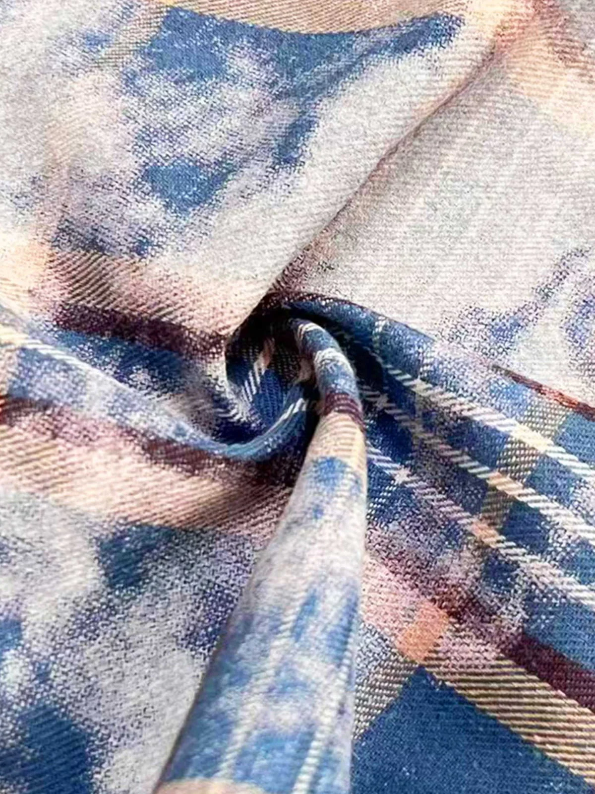 Cloud Plaid Square Scarf - Image 5