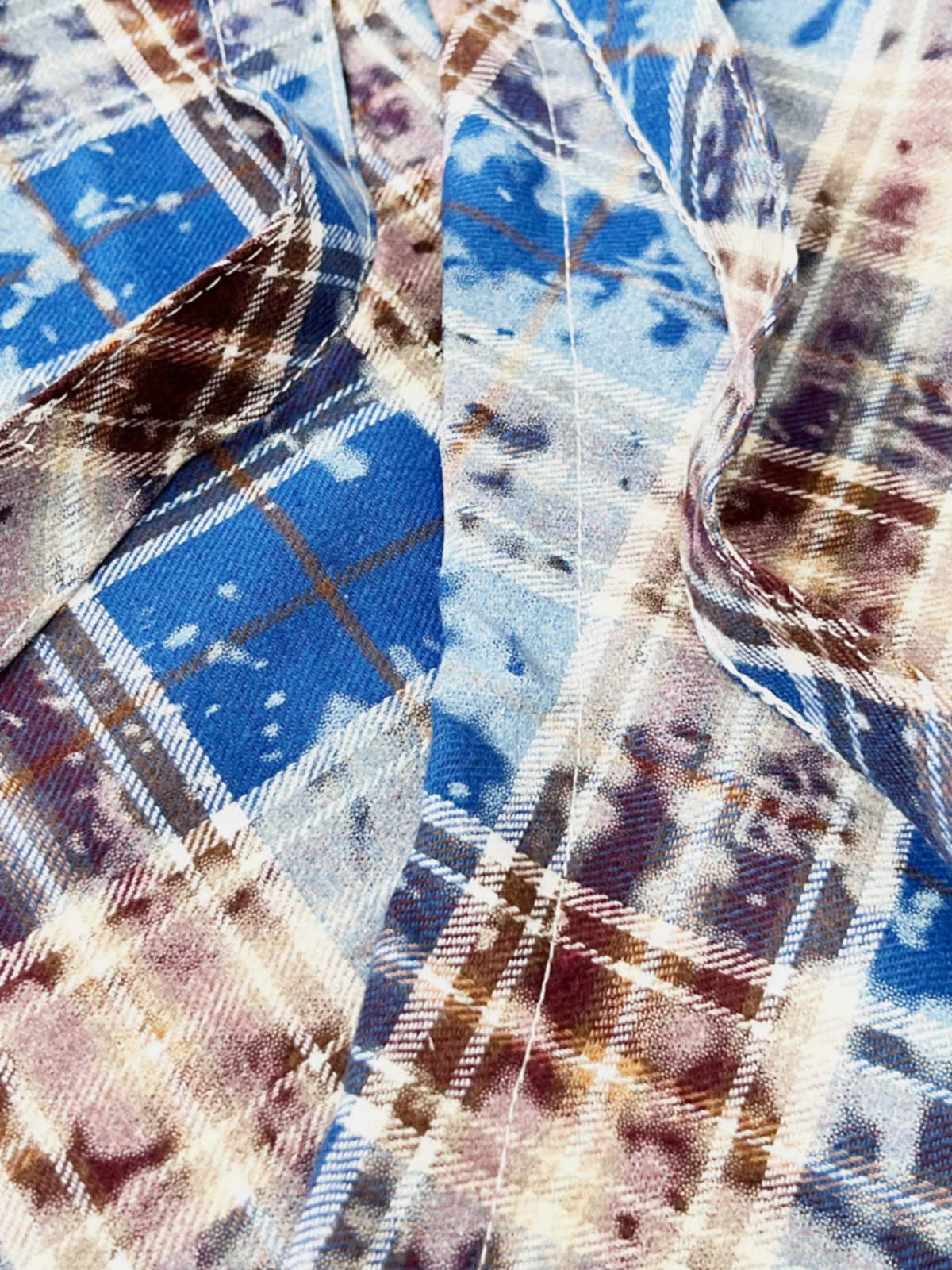 Washed Plaid Tie Waist Apron - Image 3